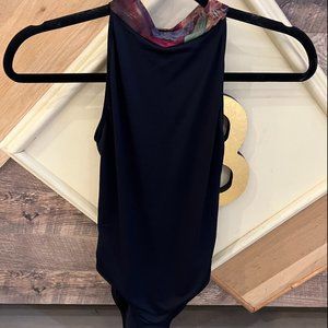 Elegant Black Sleeveless ballet leotard